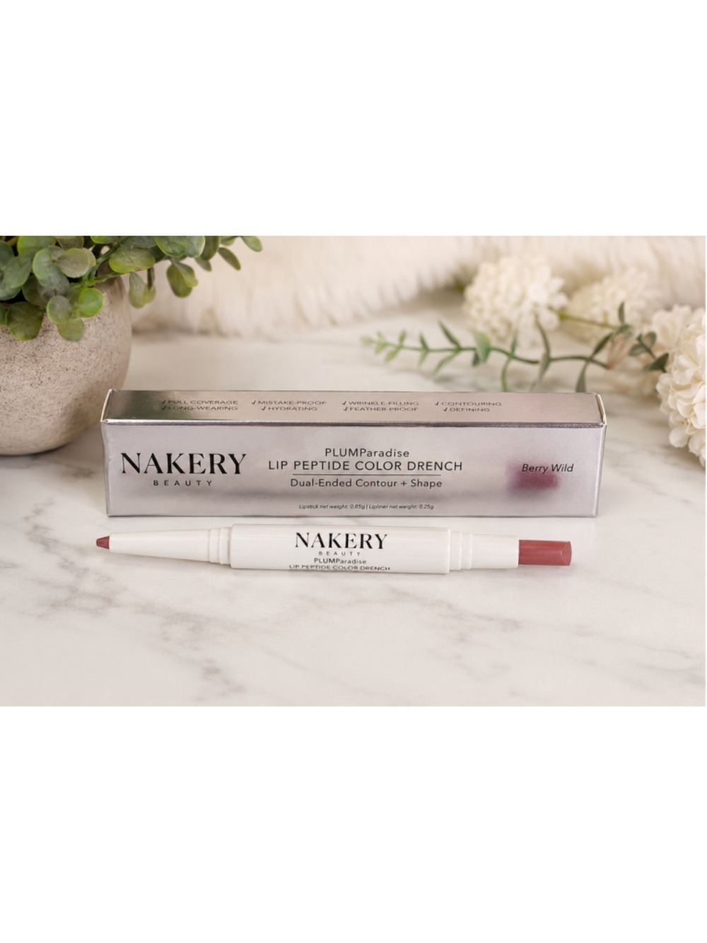 NAKERY Beauty PLUMParadise Lip Peptide Color Drench Dual-Ended Contour + Shape L